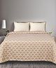 Saral Home Soft Cotton Noor Breathable & Wrinkle Free Queen Size Bedsheet with 2 Pillow Covers Beige