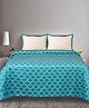 Saral Home Soft Cotton Noor Breathable & Wrinkle Free Queen Size Bedsheet with 2 Pillow Covers Teal