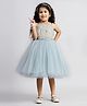 Toy Balloon Kids Net Sleeveless Floral Appilque Detailed Dress - Grey