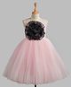 Toy Balloon Kids Net Sleeveless Floral Appilque Detailed Dress - Baby Pink