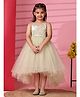 Toy Balloon Kids Net Sleeveless Shimmered Floral Applique & Frill Detailed Dress - Green
