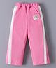 Mark & Mia Cotton Full Length Track Pant with Embroidered Patch - Pink