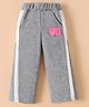 Mark & Mia Cotton Full Length Track Pant with Embroidered Patch - Grey