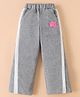 Mark & Mia Cotton Full Length Track Pant with Embroidered Patch - Grey