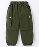 Mark & Mia Cotton Full Length Solid Colour Trousers with Cargo Pockets -Dark Green