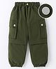 Mark & Mia Cotton Full Length Solid Colour Trousers with Cargo Pockets -Dark Green