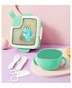 TONY STARK Lunch Box for School Kids  Dinosaur Theme Plastic Lunch Box with Spoon, Fork & Scissor, Tiffin Box for School, Air-Tight Lunch Box, Snacks Box for Girls & Boys (Green)