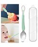 Tony Stark Baby Double Side Head 2 in 1 Silicone Food Spoon, Stainless Steel Fruit Scraper for Baby & Toddler, Fruit Scraping & Feeding Spoons with Travel Case (Pack of 1 - Multi Color)