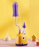 Tony Stark Non-Toxic, 4-in-1 Baby Bottle Cleaning Brushes Set with Stand for Baby Milk Bottle, Nipple, Straw, Silicone Bristle Bottle Cleaner Brush for 360° Movable Cleaning (Cute Dino - Yellow)