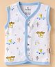 Child World Interlock Knit Sleeveless Jhablas With Vehicle Print - Sky Blue
