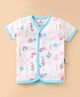 Child World Interlock Knit Half Sleeves Jhablas With Sea Life Theme - Turquoise
