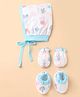 Child World Interlock Knit Cap Mitten & Booties Set with Sea Life Print Pink - Diameter 11.5 cm