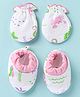 Child World Interlock Knit Mittens & Booties Set with Sea Life Print - Pink