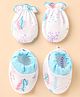Child World Interlock Knit Mittens & Booties Set with Sea Life Print - Turquoise