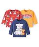 Babyhug Cotton Knit Full Sleeves T-Shirts with Animal Print Pack of 3 - Red Yellow & Blue