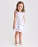 Bonfino Cotton Knit Frill Sleeves Frock & Bloomer With Polka Dot Print - White & Pink