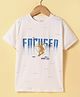 Olio Kids Cotton Knit Half Sleeves Text Printed T-Shirt - Offwhite