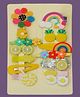 Yellow Bee Set Of 14 Floral & Pineapple Designed Hair Clips - Yellow & White
