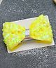 Yellow Bee Sequins Embellished Bow Hair Clip - Yellow