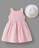 Mark & Mia Sleeveless Checkered Frock with Bow Detailing at the Back & Hat - Pink