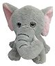 Natkhat  Elephant Sitting Glitter Eyes-Light gray Animal