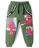 Babyhug Marvel  Terry Knit Full Length Lounge Pant with Spider Man Graphics and Tape Detailing - Green