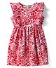 Tiara Cotton Jersey Sleeveless Frill Detailed Floral Printed Dress - Red