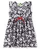 Tiara Cotton Jersey Sleeveless Frill Detailed Floral Printed Dress - Black