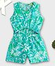 Tiara Cotton Jersey Sleeveless Floral Printed Jumpsuit - Green