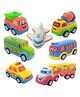 Enorme Set of 7 Friction Powered Unbreakable Pull Back Automobile Cartoon Car Plane Truck Vehicle Toys for Kids