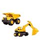 Enorme Push and Go Dumper and Excavator Construction Engineering Automobile Vehicle Toy Pack of 2 - Yellow