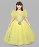 PinkChick Sleeveless Bow & Snowflake Applique Detailed Sequins Embellished Gown - Yellow