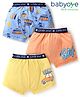 Babyoye Cotton Elastine Knit Trunks With Vehicle Print Pack Of 3 - Orange Yellow & Blue