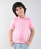 Taffykids Half Sleeves Solid Polo Tee - Pink