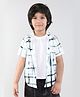 Taffykids Half Sleeves Checked Shirt With Attached Tee - White & Multi Colour