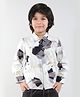 Taffykids Velvet Full Sleeves Abstract Printed Zipper Bomber Jacket - Multi Colour
