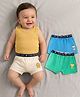 Babyoye Cotton Knit Trunk with Animal Print Pack of 3 - Green White & Blue