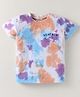 Wonderchild Interlock Half Sleeves Tie Dye Anchor Embroidered Tee - White & Multi Colour