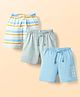 Babyhug Cotton Knit Striped & Pineapple Printed Shorts Pack of 3 - Multicolor