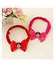 Babyhug Disney Free Size Headbands With Minnie Mouse Bow Applique - Red & Fuchsia