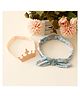 Babyhug Disney Free Size Headbands With Disney Princess Print Cinderella Bow & Tiara Applique Pack of 2 - Blue & PInk