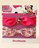 Babyhug Disney Free Size Headbands With Minnie Mouse Bow Applique & Print Pack of 2 - Fuchsia & Pink