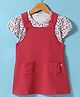 Doreme Single Jersey Knit Frock & Half Sleeves Inner Tee With Floral Print - Dark Pink