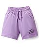 Doreme Single Jersey Knit Above Knee Length Shorts With Awesome Print - Lilac
