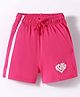 Doreme Single Jersey Knit Above Knee Length Shorts With Love Print - Dark Pink
