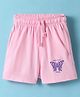 Doreme Single Jersey Knit Above Knee Length Shorts With Butterfly Print - Light Pink