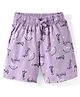 Doreme Single Jersey Knit Above Knee Length Shorts With Text Print - Lilac