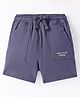 Doreme Single Jersey Knit Above Knee Length Shorts With New York Print - Navy Blue