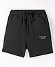 Doreme Single Jersey Knit Above Knee Length Shorts With New York Print - Black