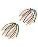 Aye Candy Tricolour Spiral Thread Designed Aligator Clips - Orange White & Green